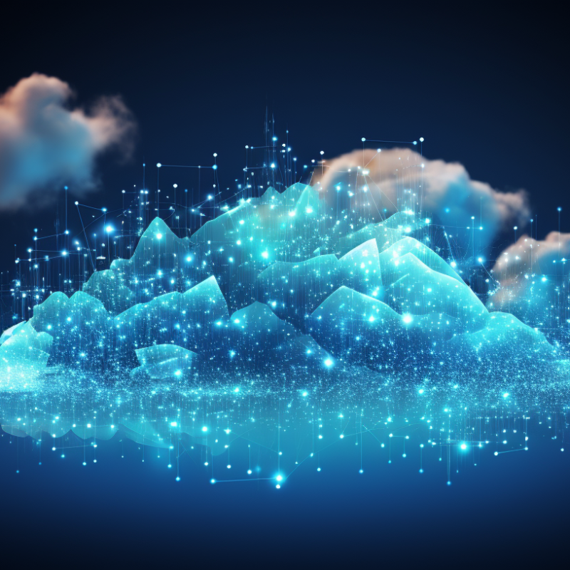an image of a conceptual image of the internet that is represented by a cloud. This image should be generated with CGI and ultra realistic graphics